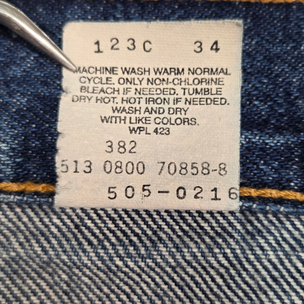 Vtg Y2K Levi's 505 Jeans Mens 36x32 Blue Made in USA Straight Leg Denim 2000 - Picture 6 of 16